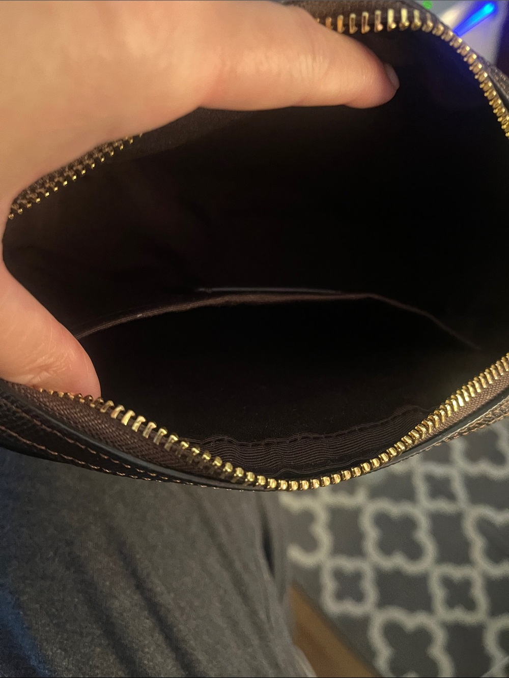 Coach Brown Signature Canvas Crossbody with Gold Logo - Picture 5 of 9